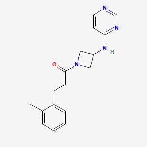 molecular formula C17H20N4O B2377601 1-(3-(Pyrimidin-4-ylamino)azetidin-1-yl)-3-(o-tolyl)propan-1-one CAS No. 2320851-20-3