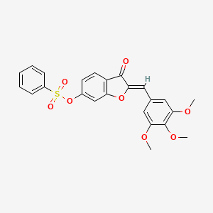 (Z)-3-oxo-2-(3,4,5-trimethoxybenzylidene)-2,3-dihydrobenzofuran-6-yl benzenesulfonate