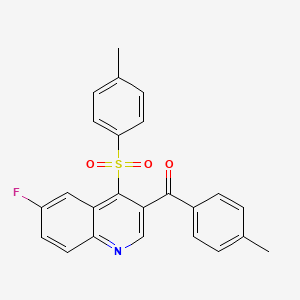 molecular formula C24H18FNO3S B2377636 (6-氟-4-甲苯磺酰基喹啉-3-基)(对甲苯基)甲酮 CAS No. 866845-36-5