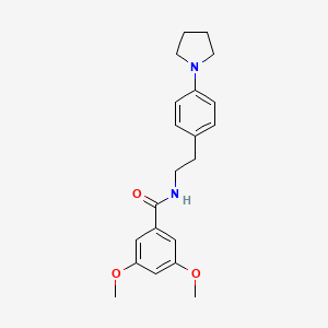 molecular formula C21H26N2O3 B2377650 3,5-dimethoxy-N-(4-(pyrrolidin-1-yl)phenethyl)benzamide CAS No. 953170-60-0