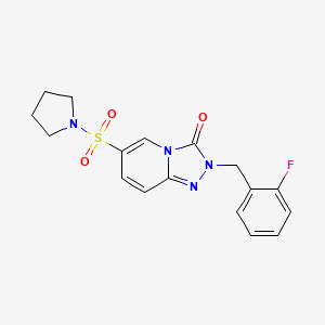 molecular formula C17H17FN4O3S B2377657 2-(2-fluorobenzyl)-6-(pyrrolidin-1-ylsulfonyl)[1,2,4]triazolo[4,3-a]pyridin-3(2H)-one CAS No. 1251698-43-7