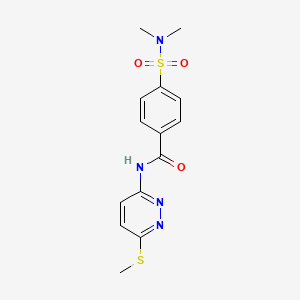 molecular formula C14H16N4O3S2 B2377664 4-(N,N-dimethylsulfamoyl)-N-(6-(methylthio)pyridazin-3-yl)benzamide CAS No. 1021252-95-8