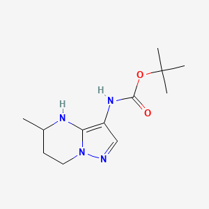 molecular formula C12H20N4O2 B2377665 Tert-butyl N-(5-methyl-4,5,6,7-tetrahydropyrazolo[1,5-a]pyrimidin-3-yl)carbamate CAS No. 2445791-55-7