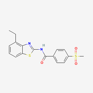 molecular formula C17H16N2O3S2 B2377676 N-(4-乙基苯并[d]噻唑-2-基)-4-(甲磺酰基)苯甲酰胺 CAS No. 896359-91-4