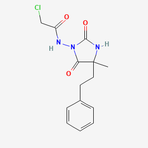2-chloro-N-[4-methyl-2,5-dioxo-4-(2-phenylethyl)imidazolidin-1-yl]acetamide