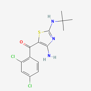 molecular formula C14H15Cl2N3OS B2377693 [4-氨基-2-(叔丁基氨基)-1,3-噻唑-5-基](2,4-二氯苯基)甲苯酮 CAS No. 339106-66-0