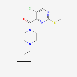 molecular formula C16H25ClN4OS B2377695 5-Chloro-4-[4-(3,3-dimethylbutyl)piperazine-1-carbonyl]-2-(methylsulfanyl)pyrimidine CAS No. 1197918-68-5