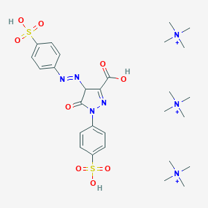 molecular formula C28H48N7O9S2+3 B237770 Tris(tetramethylammonium) 5-hydroxy-1-(4-sulphonatophenyl)-4-(4-sulphonatophenylazo)pyrazole-3-carboxylate CAS No. 131013-81-5