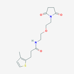 molecular formula C16H22N2O4S B2377700 N-(2-(2-(2,5-dioxopyrrolidin-1-yl)ethoxy)ethyl)-3-(3-methylthiophen-2-yl)propanamide CAS No. 2034614-90-7