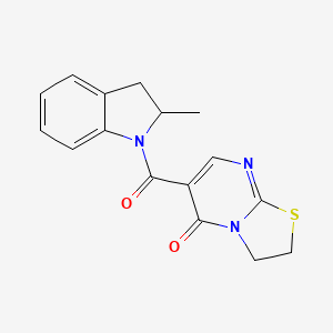 molecular formula C16H15N3O2S B2377701 6-(2-methylindoline-1-carbonyl)-2H-thiazolo[3,2-a]pyrimidin-5(3H)-one CAS No. 443330-20-9