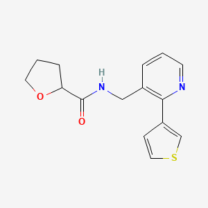 N-((2-(thiophen-3-yl)pyridin-3-yl)methyl)tetrahydrofuran-2-carboxamide
