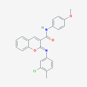 (2Z)-2-[(3-chloro-4-methylphenyl)imino]-N-(4-methoxyphenyl)-2H-chromene-3-carboxamide