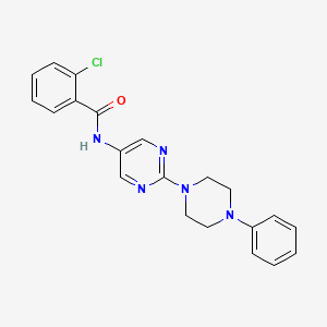 molecular formula C21H20ClN5O B2377714 2-chloro-N-(2-(4-phenylpiperazin-1-yl)pyrimidin-5-yl)benzamide CAS No. 1421490-75-6