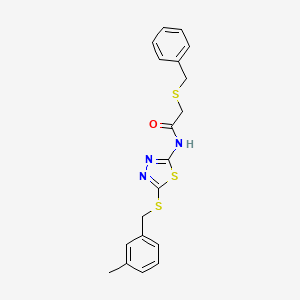 molecular formula C19H19N3OS3 B2377724 2-(benzylthio)-N-(5-((3-methylbenzyl)thio)-1,3,4-thiadiazol-2-yl)acetamide CAS No. 476464-26-3