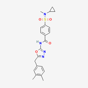 molecular formula C22H24N4O4S B2377737 4-(N-cyclopropyl-N-methylsulfamoyl)-N-(5-(3,4-dimethylbenzyl)-1,3,4-oxadiazol-2-yl)benzamide CAS No. 1169996-24-0