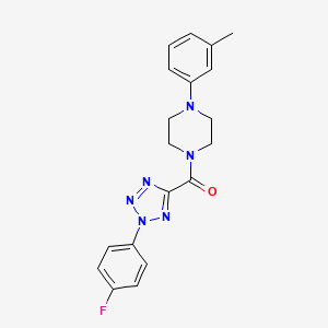 molecular formula C19H19FN6O B2377743 (2-(4-fluorophenyl)-2H-tetrazol-5-yl)(4-(m-tolyl)piperazin-1-yl)methanone CAS No. 1396784-67-0