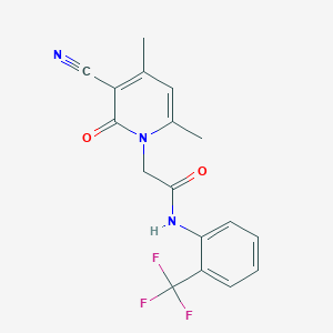 2-(3-cyano-4,6-dimethyl-2-oxopyridin-1-yl)-N-[2-(trifluoromethyl)phenyl]acetamide