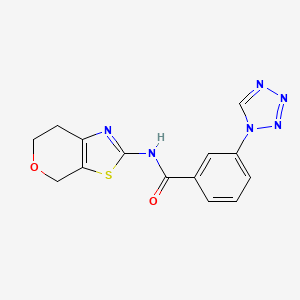 molecular formula C14H12N6O2S B2377755 N-(6,7-dihydro-4H-pyrano[4,3-d]thiazol-2-yl)-3-(1H-tetrazol-1-yl)benzamide CAS No. 1421477-18-0