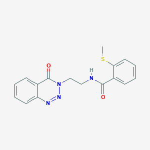 molecular formula C17H16N4O2S B2377763 2-(甲硫基)-N-(2-(4-氧代苯并[d][1,2,3]三嗪-3(4H)-基)乙基)苯甲酰胺 CAS No. 2034416-32-3