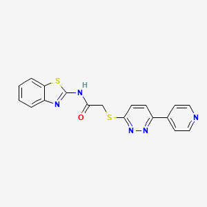 molecular formula C18H13N5OS2 B2377765 N-(benzo[d]thiazol-2-yl)-2-((6-(pyridin-4-yl)pyridazin-3-yl)thio)acetamide CAS No. 894001-95-7