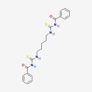molecular formula C21H24N4O2S2 B2377773 Phenyl-N-(((5-(((phenylcarbonylamino)thioxomethyl)amino)pentyl)amino)thioxomethyl)formamide CAS No. 115079-58-8