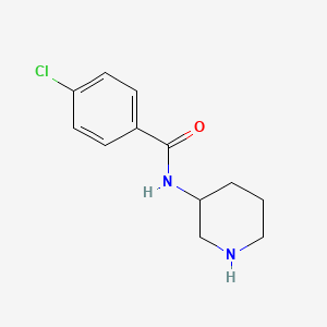 molecular formula C12H16Cl2N2O B2377779 4-氯-N-(哌啶-3-基)苯甲酰胺 CAS No. 1830639-09-2