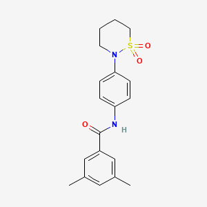 molecular formula C19H22N2O3S B2377782 N-[4-(1,1-dioxothiazinan-2-yl)phenyl]-3,5-dimethylbenzamide CAS No. 899731-60-3