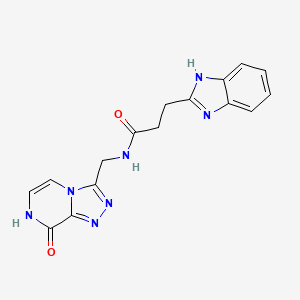 molecular formula C16H15N7O2 B2377784 3-(1H-苯并[d]咪唑-2-基)-N-((8-羟基-[1,2,4]三唑并[4,3-a]吡嗪-3-基)甲基)丙酰胺 CAS No. 2034325-56-7