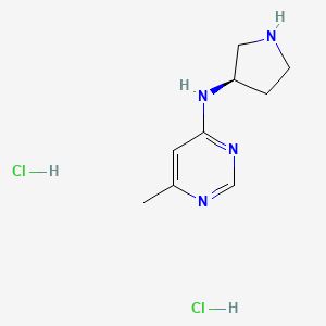 molecular formula C9H16Cl2N4 B2377788 6-Methyl-N-[(3R)-pyrrolidin-3-yl]pyrimidin-4-amine dihydrochloride CAS No. 1448850-52-9