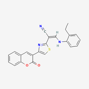 (Z)-3-((2-ethylphenyl)amino)-2-(4-(2-oxo-2H-chromen-3-yl)thiazol-2-yl)acrylonitrile