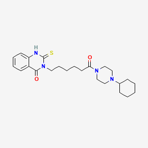 3-(6-(4-cyclohexylpiperazin-1-yl)-6-oxohexyl)-2-thioxo-2,3-dihydroquinazolin-4(1H)-one
