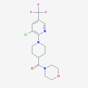 molecular formula C16H19ClF3N3O2 B2377800 {1-[3-氯-5-(三氟甲基)-2-吡啶基]-4-哌啶基}(吗啉基)甲酮 CAS No. 303150-14-3