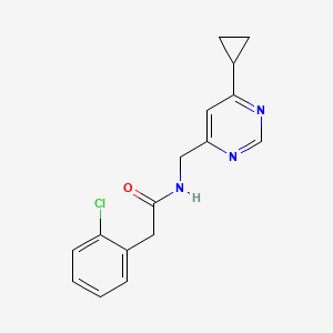 molecular formula C16H16ClN3O B2377801 2-(2-chlorophenyl)-N-((6-cyclopropylpyrimidin-4-yl)methyl)acetamide CAS No. 2195880-53-4