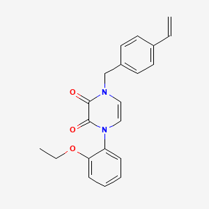 molecular formula C21H20N2O3 B2377805 1-[(4-乙烯基苯基)甲基]-4-(2-乙氧基苯基)吡嗪-2,3-二酮 CAS No. 898419-31-3
