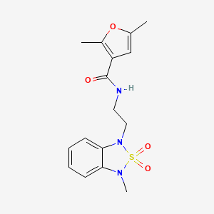 molecular formula C16H19N3O4S B2377809 2,5-二甲基-N-(2-(3-甲基-2,2-二氧化苯并[c][1,2,5]噻二唑-1(3H)-基)乙基)呋喃-3-甲酰胺 CAS No. 2034591-33-6