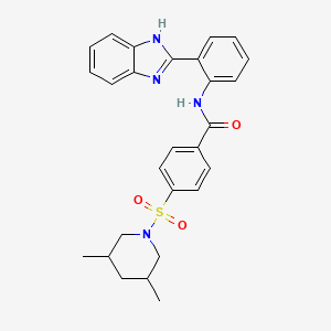 N-[2-(1H-benzimidazol-2-yl)phenyl]-4-(3,5-dimethylpiperidin-1-yl)sulfonylbenzamide