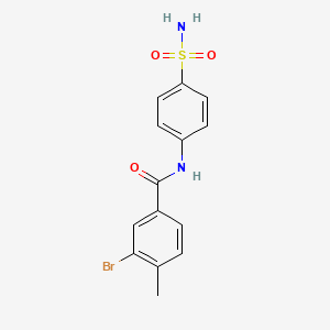 molecular formula C14H13BrN2O3S B2377812 3-bromo-4-methyl-N-(4-sulfamoylphenyl)benzamide CAS No. 444058-98-4