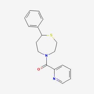 molecular formula C17H18N2OS B2377819 (7-Phenyl-1,4-thiazepan-4-yl)(pyridin-2-yl)methanone CAS No. 1797562-22-1