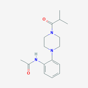 molecular formula C16H23N3O2 B237782 N-[2-(4-isobutyryl-1-piperazinyl)phenyl]acetamide 