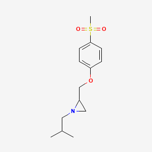 molecular formula C14H21NO3S B2377821 1-(2-Methylpropyl)-2-[(4-methylsulfonylphenoxy)methyl]aziridine CAS No. 2418717-45-8