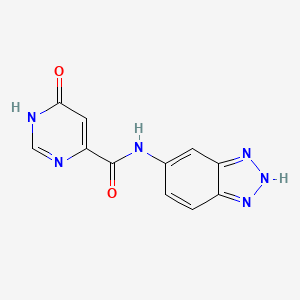 molecular formula C11H8N6O2 B2377823 N-(1H-benzo[d][1,2,3]triazol-5-yl)-6-hydroxypyrimidine-4-carboxamide CAS No. 2034281-55-3