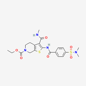 molecular formula C21H26N4O6S2 B2377837 ethyl 2-(4-(N,N-dimethylsulfamoyl)benzamido)-3-(methylcarbamoyl)-4,5-dihydrothieno[2,3-c]pyridine-6(7H)-carboxylate CAS No. 534558-67-3