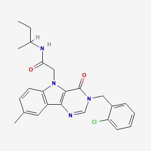molecular formula C24H25ClN4O2 B2377838 N-(sec-butyl)-2-(3-(2-chlorobenzyl)-8-methyl-4-oxo-3H-pyrimido[5,4-b]indol-5(4H)-yl)acetamide CAS No. 1184965-92-1