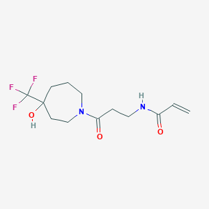 molecular formula C13H19F3N2O3 B2377839 N-[3-[4-Hydroxy-4-(trifluoromethyl)azepan-1-yl]-3-oxopropyl]prop-2-enamide CAS No. 2197872-84-5