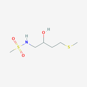 molecular formula C6H15NO3S2 B2377842 N-(2-Hydroxy-4-methylsulfanylbutyl)methanesulfonamide CAS No. 2310017-57-1
