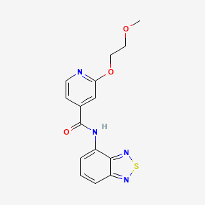 molecular formula C15H14N4O3S B2377843 N-(苯并[c][1,2,5]噻二唑-4-基)-2-(2-甲氧基乙氧基)异烟酰胺 CAS No. 2034273-59-9