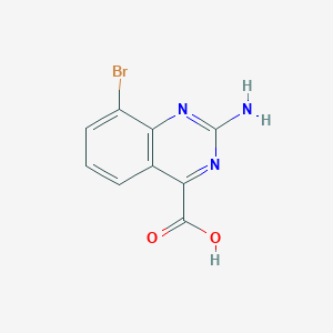 molecular formula C9H6BrN3O2 B2377848 2-氨基-8-溴喹唑啉-4-甲酸 CAS No. 1780843-50-6
