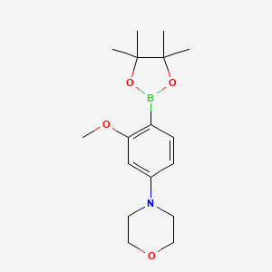 molecular formula C17H26BNO4 B2377856 4-[3-Methoxy-4-(4,4,5,5-tetramethyl-1,3,2-dioxaborolan-2-yl)phenyl]morpholine CAS No. 1366131-51-2