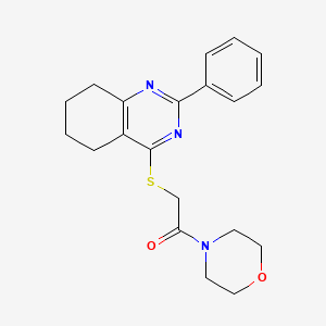 molecular formula C20H23N3O2S B2377859 4-{[2-(4-Morpholinyl)-2-oxoethyl]thio}-2-phenyl-5,6,7,8-tetrahydroquinazoline CAS No. 654635-85-5