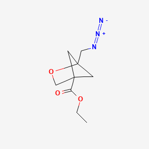 molecular formula C9H13N3O3 B2377863 Ethyl 1-(azidomethyl)-2-oxabicyclo[2.1.1]hexane-4-carboxylate CAS No. 2228156-42-9